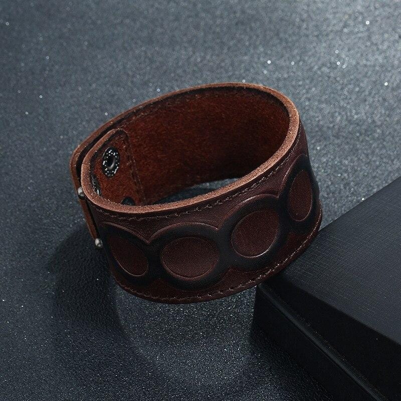 Bracelet de Force Relief en Cuir - Mon Bracelet Homme