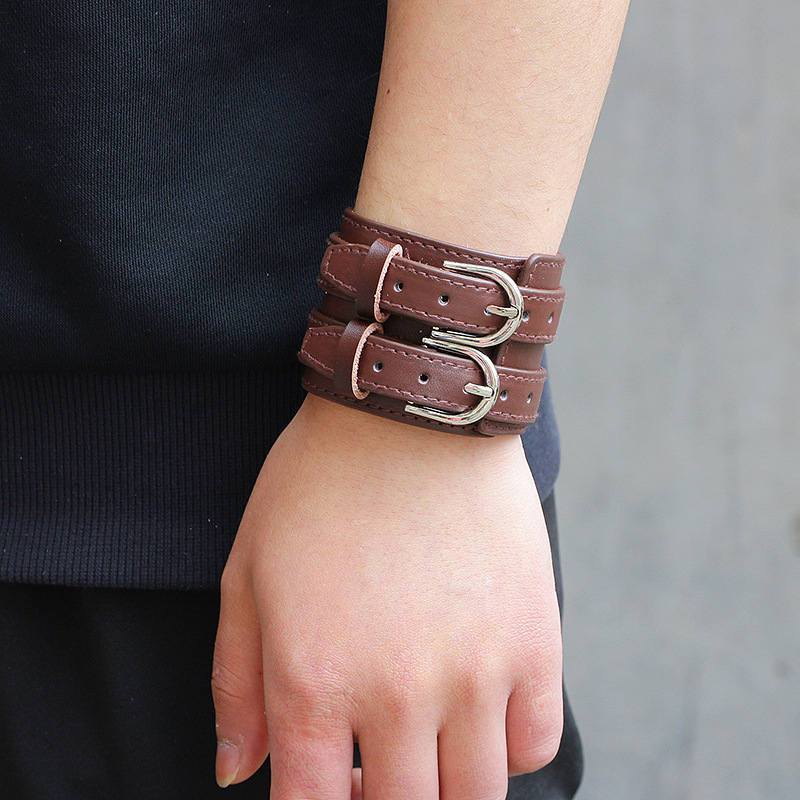 Bracelet de Force Rock & Roll en Cuir - Mon Bracelet Homme