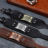 Bracelet de Force Runes Odin en Cuir - Mon Bracelet Homme