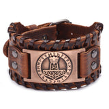 Bracelet de Force Runes Odin en Cuir - Mon Bracelet Homme
