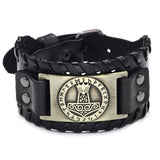 Bracelet de Force Runes Odin en Cuir