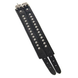 Bracelet de Force Sangle à Rivets Argentés en Cuir - Mon Bracelet Homme