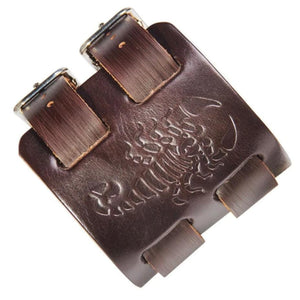 Bracelet de Force Scorpion en Cuir - Mon Bracelet Homme