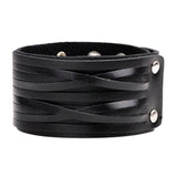 Bracelet de Force Solide Noir en Cuir - Mon Bracelet Homme