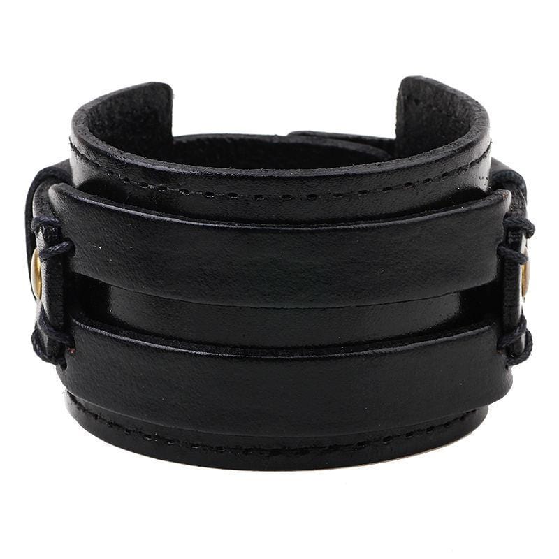 Bracelet de Force style Punk en Cuir - Mon Bracelet Homme