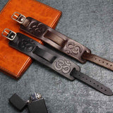 Bracelet de Force symbole "Om" en Cuir - Mon Bracelet Homme