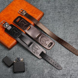 Bracelet de Force Tête d'Aigle en Cuir - Mon Bracelet Homme
