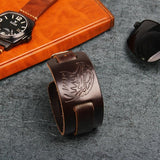 Bracelet de Force Tête d'Aigle en Cuir - Mon Bracelet Homme