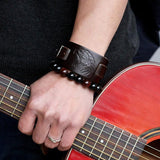 Bracelet de Force Tête d'Aigle en Cuir - Mon Bracelet Homme