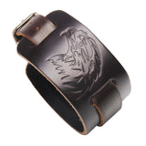 Bracelet de Force Tête d'Aigle en Cuir
