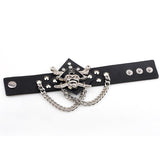 Bracelet de Force tête de mort en Cuir - Mon Bracelet Homme