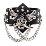 Bracelet de Force tête de mort en Cuir