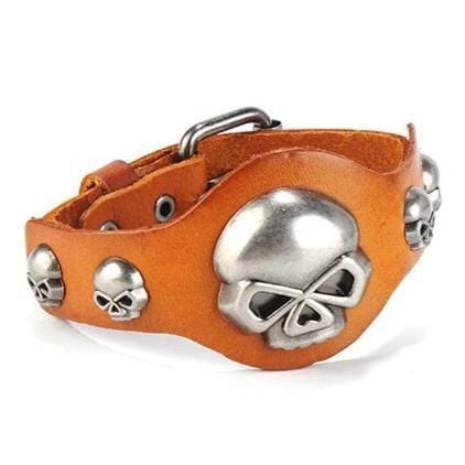 Bracelet de Force Tête de Mort en Métal - Mon Bracelet Homme