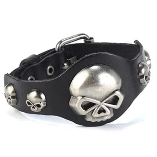 Bracelet de Force Tête de Mort en Métal - Mon Bracelet Homme