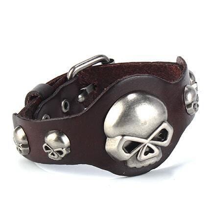 Bracelet de Force Tête de Mort en Métal - Mon Bracelet Homme