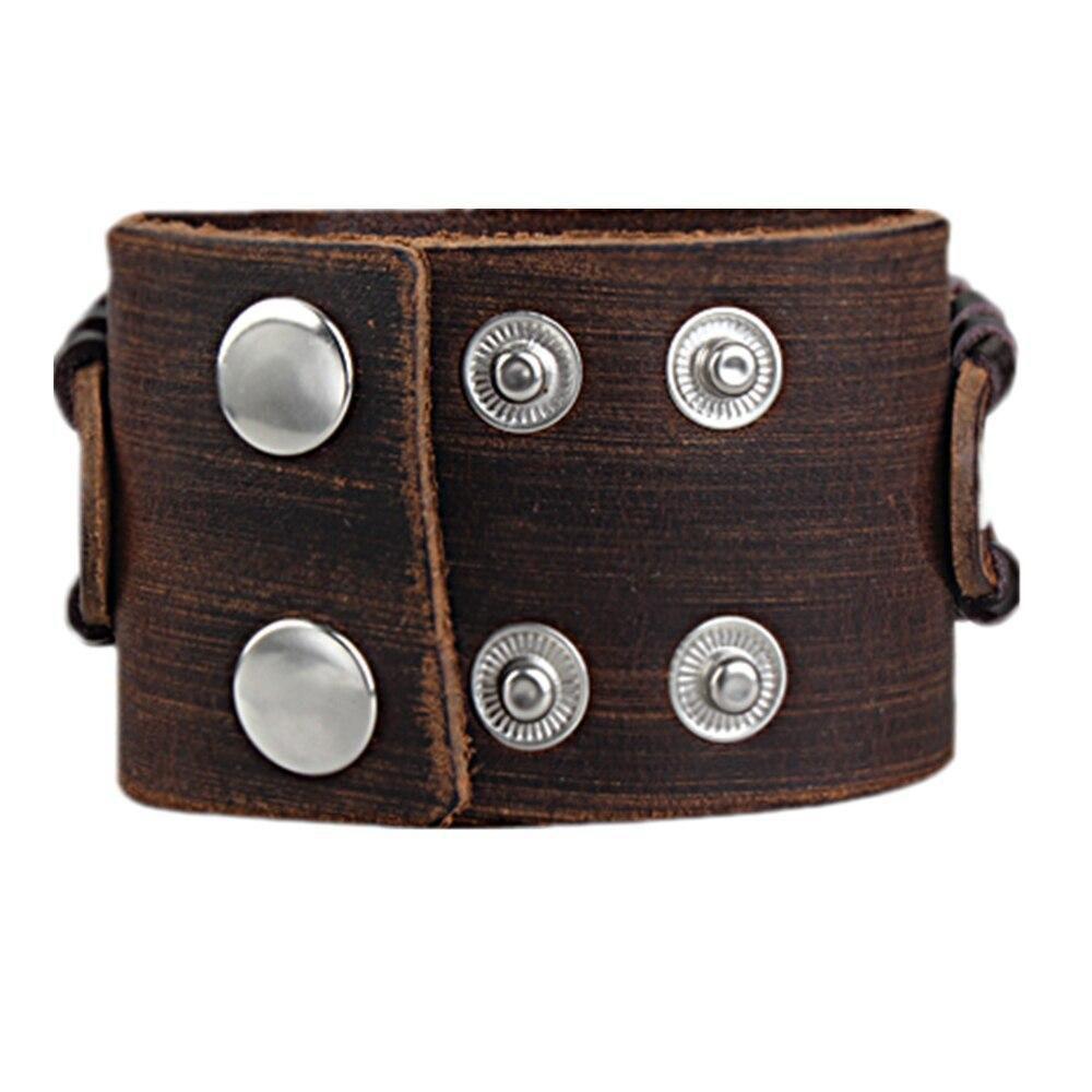 Bracelet de Force Triple Croix de Malte en Cuir - Mon Bracelet Homme