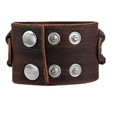 Bracelet de Force Triple Croix de Malte en Cuir - Mon Bracelet Homme