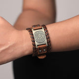 Bracelet de Force Viking en Cuir - Mon Bracelet Homme