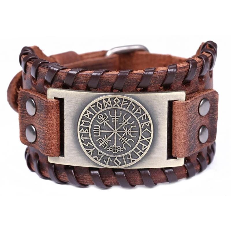 Bracelet de Force Viking en Cuir - Mon Bracelet Homme