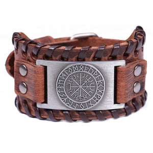 Bracelet de Force Viking en Cuir - Mon Bracelet Homme