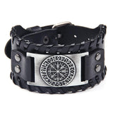 Bracelet de Force Viking Vegvisir en Cuir - Mon Bracelet Homme