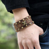 Bracelet de Force X Marron en Cuir - Mon Bracelet Homme