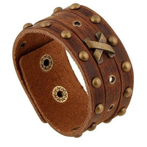 Bracelet de Force X Marron en Cuir - Mon Bracelet Homme