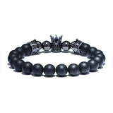 Bracelet de Perles avec Couronne Luxueuse - Mon Bracelet Homme