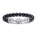 Bracelet de Perles avec Couronne Luxueuse - Mon Bracelet Homme