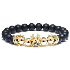 Bracelet de Perles avec Couronne Luxueuse