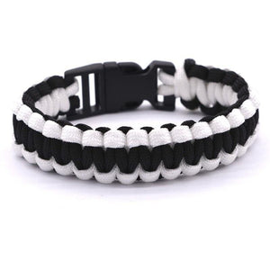 Bracelet de Survie Clipsable Paracorde Noire et Blanche - Mon Bracelet Homme