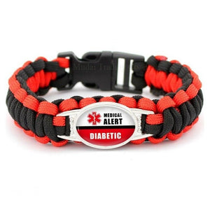 Bracelet de Survie en Paracorde Alerte Médicale pour Diabétique Justice - Mon Bracelet Homme