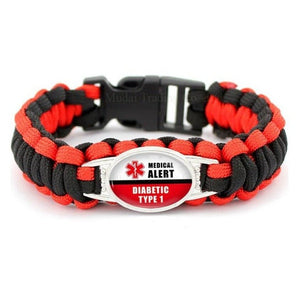 Bracelet de Survie en Paracorde Alerte Médicale pour Diabétique Madden - Mon Bracelet Homme