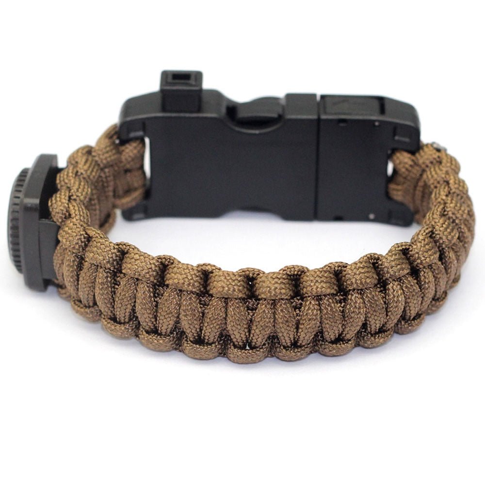 Bracelet de Survie en Paracorde Avec Sifflet Lumière LED et Boussole Andre - Mon Bracelet Homme