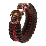 Bracelet de Survie en Paracorde Avec Tête de Mort et Casque de Gladiateur Ali