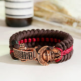 Bracelet de Survie en Paracorde Avec Tête de Mort et Casque de Gladiateur Ali - Mon Bracelet Homme