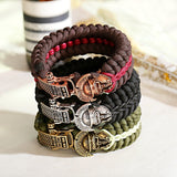Bracelet de Survie en Paracorde Avec Tête de Mort et Casque de Gladiateur Ali - Mon Bracelet Homme