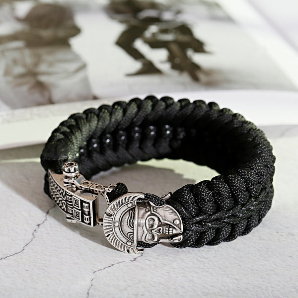 Bracelet De Survie Paracorde Réglable - Tête De Mort Viking - Motard - Unisexe - Neuf