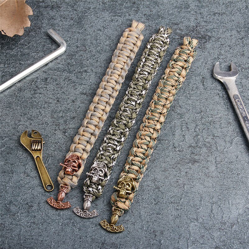 Bracelet de Survie en Paracorde Avec Tête de Mort pour Homme Ace - Mon Bracelet Homme