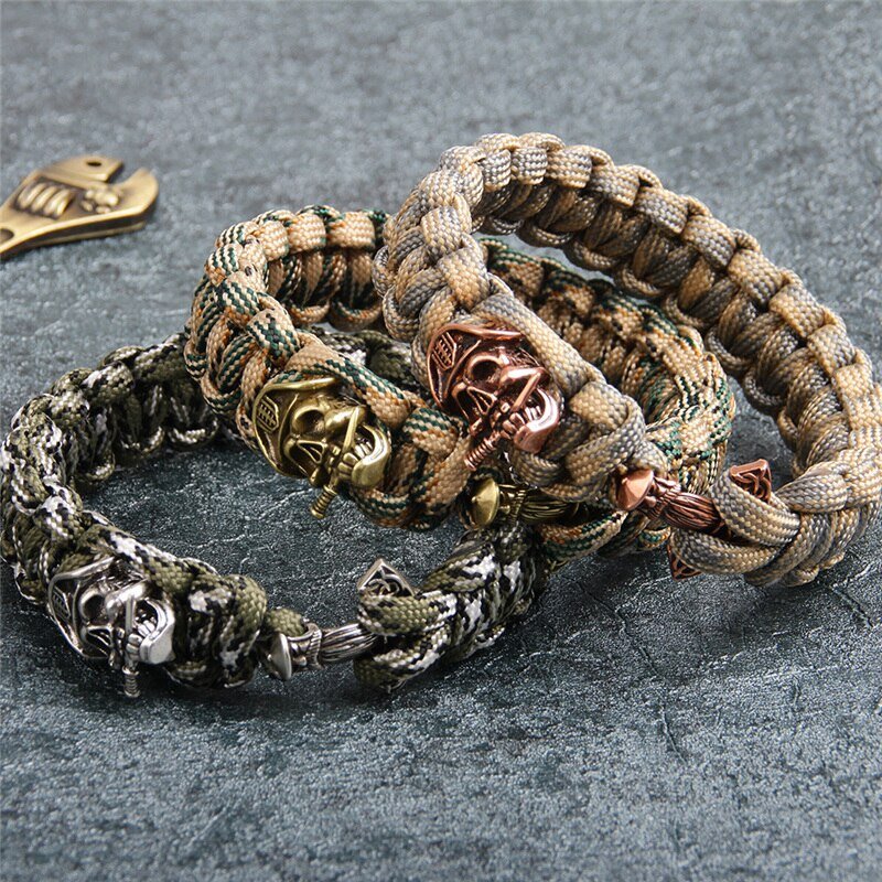 Bracelet de Survie en Paracorde Avec Tête de Mort pour Homme Ace - Mon Bracelet Homme