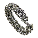 Bracelet de Survie en Paracorde Avec Tête de Mort pour Homme Paxton