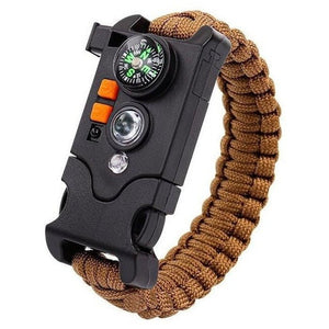 Bracelet de Survie en Paracorde de 7 Brins Avec Boussole Lumière LED Sifflet et Grattoir Gerald - Mon Bracelet Homme