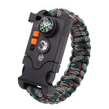 Bracelet de Survie en Paracorde de 7 Brins Avec Boussole Lumière LED Sifflet et Grattoir Kenji