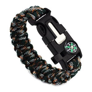 Bracelet de Survie en Paracorde Tressée Multifonctionnelle Avec Sifflet Boussole et Racloir D'Extérieur Boston - Mon Bracelet Homme