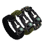 Bracelet de Survie en Paracorde Tressée Multifonctionnelle Avec Sifflet Boussole et Racloir D'Extérieur Kiaan - Mon Bracelet Homme