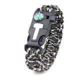 Bracelet de Survie en Paracorde Tressée Multifonctionnelle Avec Sifflet Boussole et Racloir D'Extérieur Omar