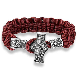 Bracelet de Survie Marteau de Thor Argent en Paracorde - Mon Bracelet Homme