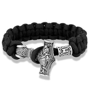 Bracelet de Survie Marteau de Thor Paracorde Noire - Mon Bracelet Homme
