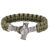 Bracelet de Survie Marteau de Thor Paracorde Verte