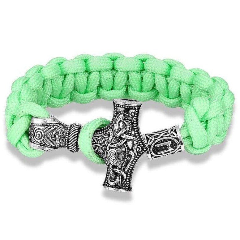 Bracelet de Survie Marteau de Thor Paracorde Verte Claire - Mon Bracelet Homme